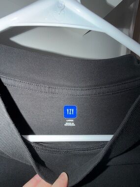 Yeezy Gap Black Long Sleeve Tee with Blue YZY Neck Tag